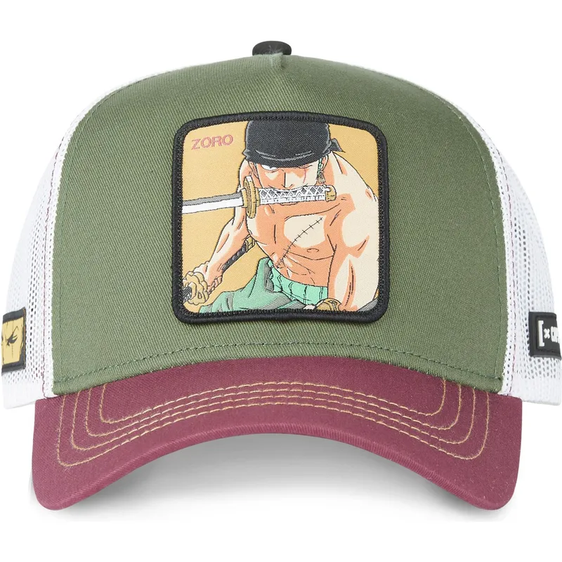 trucker-cap-grun-weiss-und-rot-roronoa-zoro-zor4-one-piece-von-capslab