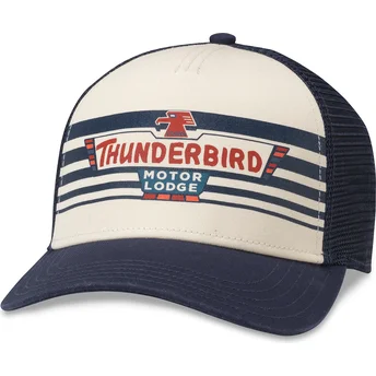 Hvid og marineblå trucker-kasket snapback Thunderbird Motor Lodge Sinclair fra American Needle
