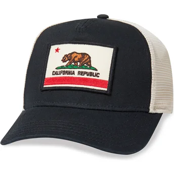 Cappellino trucker nero e bianco snapback California Bear Valin di American Needle
