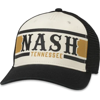 American Needle Nashville Tennessee Sinclair Snapback Trucker Cap in Weiß und Schwarz