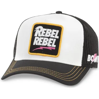 Casquette trucker blanche et noire snapback David Bowie Rebel Rebel Valin American Needle