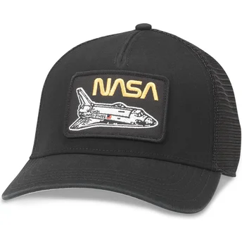 Gorra trucker negra snapback NASA Twill Valin Patch de American Needle