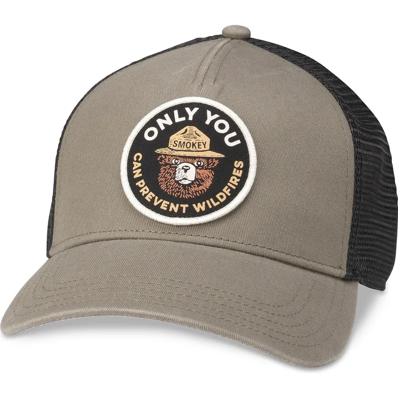 cappellino-trucker-marrone-e-nero-snapback-smokey-bear-valin-di-american-needle