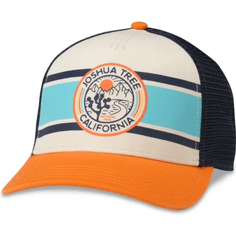 Gorra trucker beige, azul marino y naranja snapback Joshua Tree National Park Sinclair de American Needle