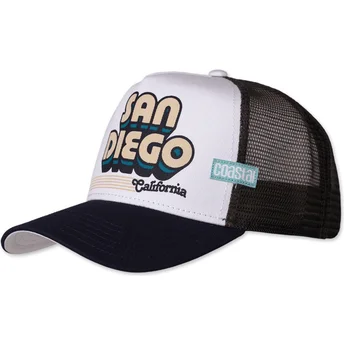 Hvid og marineblå San Diego HFT trucker kasket fra Coastal