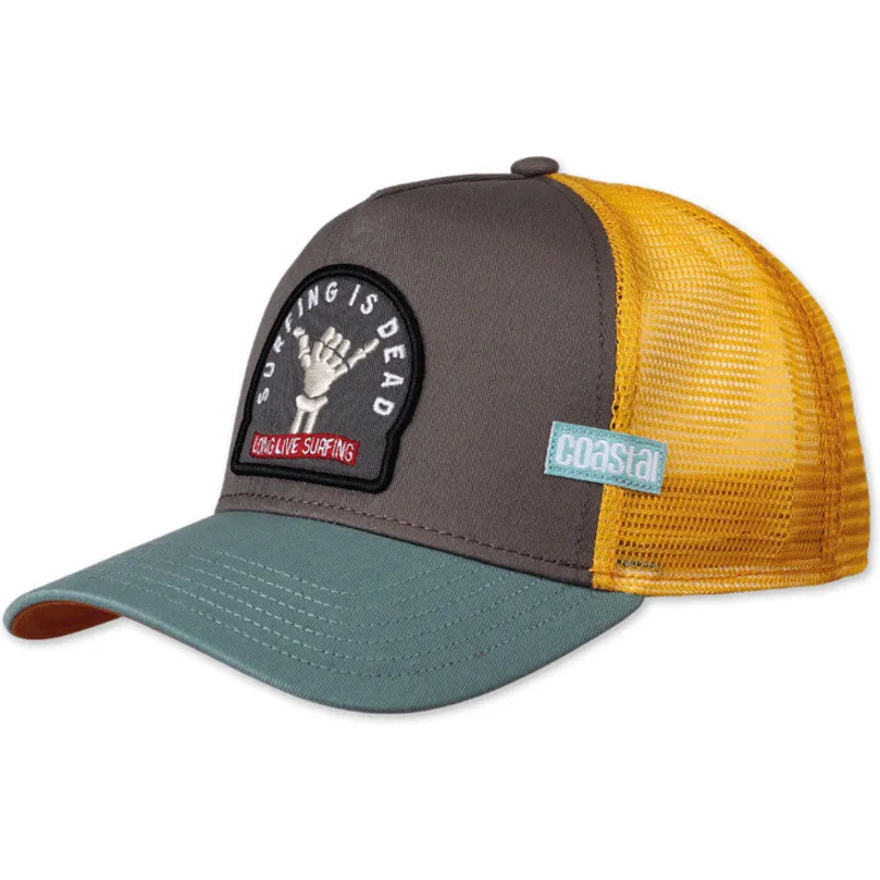 czapka-trucker-szara-i-zolta-surfing-is-dead-hft-od-coastal
