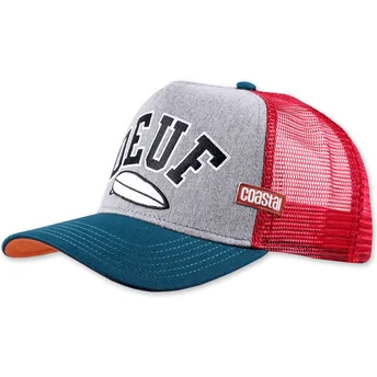 Cappellino trucker grigio, rosso e blu Oeuf HFT di Coastal