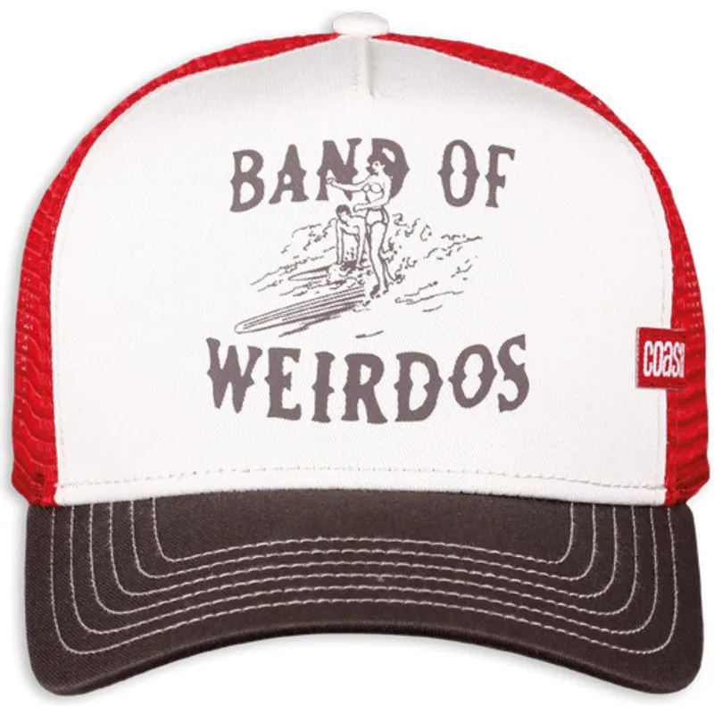 hvid-rod-og-brun-trucker-kasket-band-of-weirdos-hft-fra-coastal