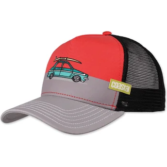 Gorra trucker roja y gris Retro Beauty HFT de Coastal