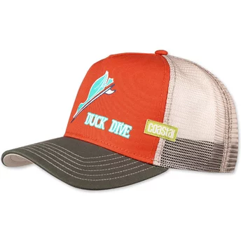 Coastal Duck Dive HFT Orange Trucker Hat