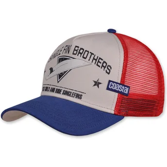 Gorra trucker beige, roja y azul Single Fin Brothers HFT de Coastal