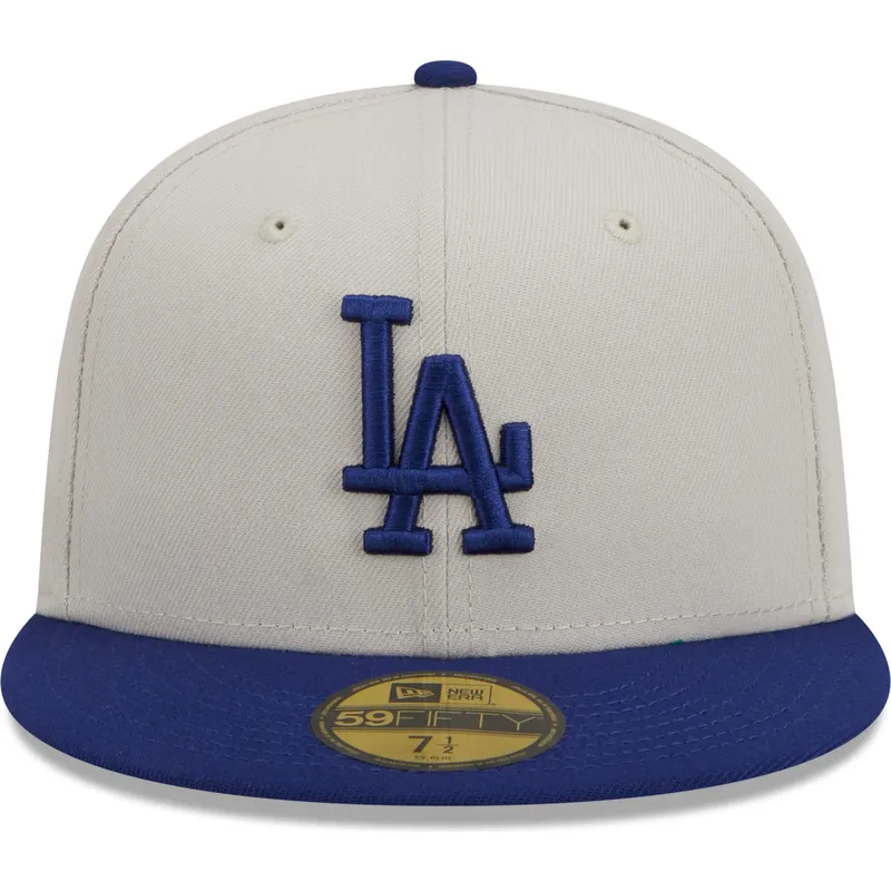 cappello-piatto-grigio-e-blu-chiuso-59fifty-farm-team-dei-los-angeles-dodgers-mlb-di-new-era