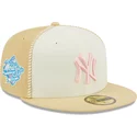 new-era-flat-brim-pink-logo-59fifty-seam-stitch-new-york-yankees-mlb-beige-fitted-cap