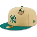 cappello-piatto-beige-e-verde-aderente-59fifty-the-elements-earth-pin-dei-new-york-yankees-mlb-di-new-era