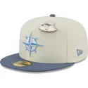 cappello-piatto-grigio-e-blu-aderente-59fifty-the-elements-air-pin-dei-seattle-mariners-mlb-di-new-era