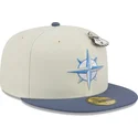 cappello-piatto-grigio-e-blu-aderente-59fifty-the-elements-air-pin-dei-seattle-mariners-mlb-di-new-era