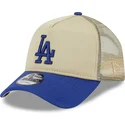 cappellino-trucker-beige-e-blu-9forty-a-frame-all-day-trucker-dei-los-angeles-dodgers-mlb-di-new-era
