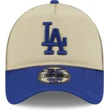 cappellino-trucker-beige-e-blu-9forty-a-frame-all-day-trucker-dei-los-angeles-dodgers-mlb-di-new-era