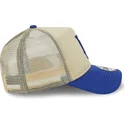 cappellino-trucker-beige-e-blu-9forty-a-frame-all-day-trucker-dei-los-angeles-dodgers-mlb-di-new-era