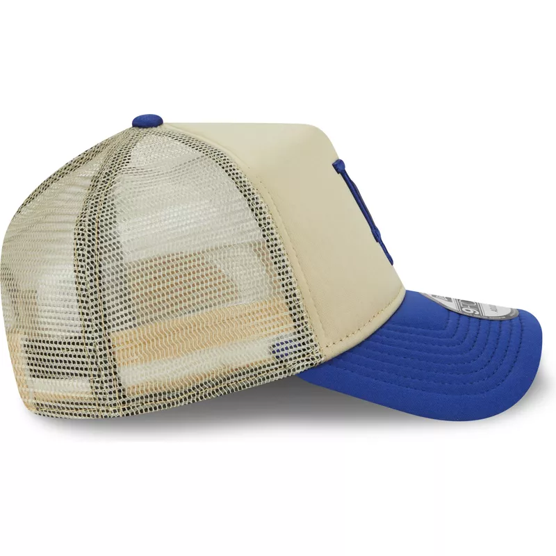 new-era-9forty-a-frame-all-day-trucker-los-angeles-dodgers-mlb-beige-and-blue-trucker-hat