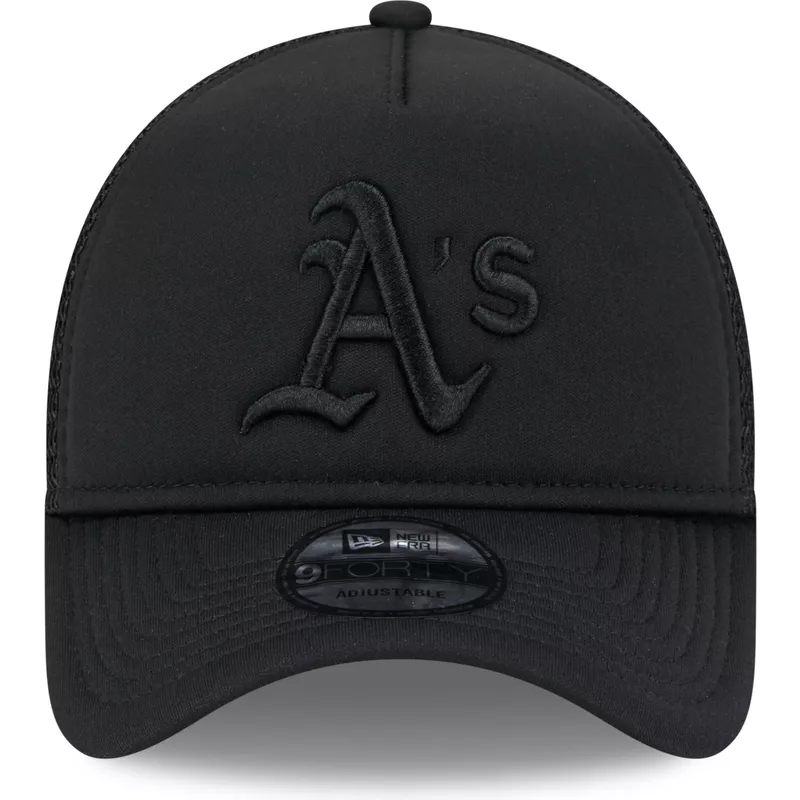 new-era-black-logo-9forty-a-frame-all-day-trucker-oakland-athletics-mlb-black-trucker-hat