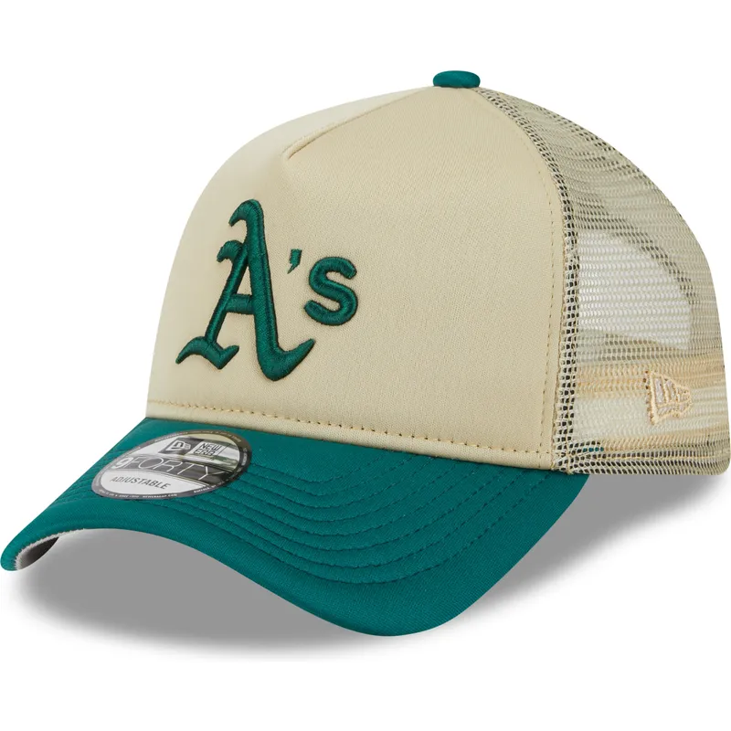 cappelli-curva-beige-snapback-9forty-a-frame-all-day-dei-oakland-athletics-mlb-di-new-era