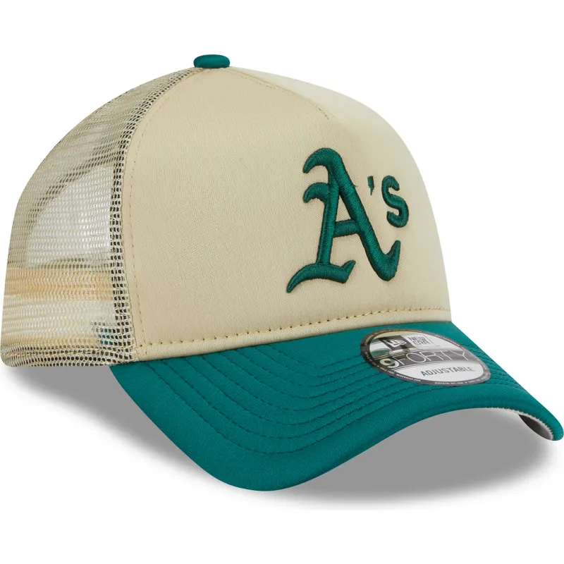cappelli-curva-beige-snapback-9forty-a-frame-all-day-dei-oakland-athletics-mlb-di-new-era