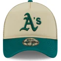 cappelli-curva-beige-snapback-9forty-a-frame-all-day-dei-oakland-athletics-mlb-di-new-era