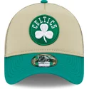 beige-grune-9forty-a-frame-all-day-trucker-cap-der-boston-celtics-nba-von-new-era