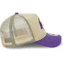 cappellino-trucker-beige-e-viola-9forty-a-frame-all-day-trucker-dei-los-angeles-lakers-nba-di-new-era