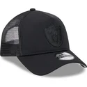 schwarze-trucker-kappe-mit-schwarzem-logo-9forty-a-frame-all-day-trucker-der-las-vegas-raiders-nfl-von-new-era