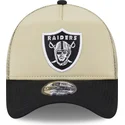 cappellino-trucker-beige-e-nero-9forty-a-frame-all-day-trucker-dei-las-vegas-raiders-nfl-di-new-era