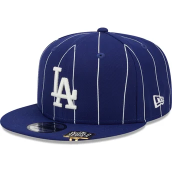 Flad blå snapback-kasket 9FIFTY Pinstripe Visor Clip fra Los Angeles Dodgers MLB fra New Era