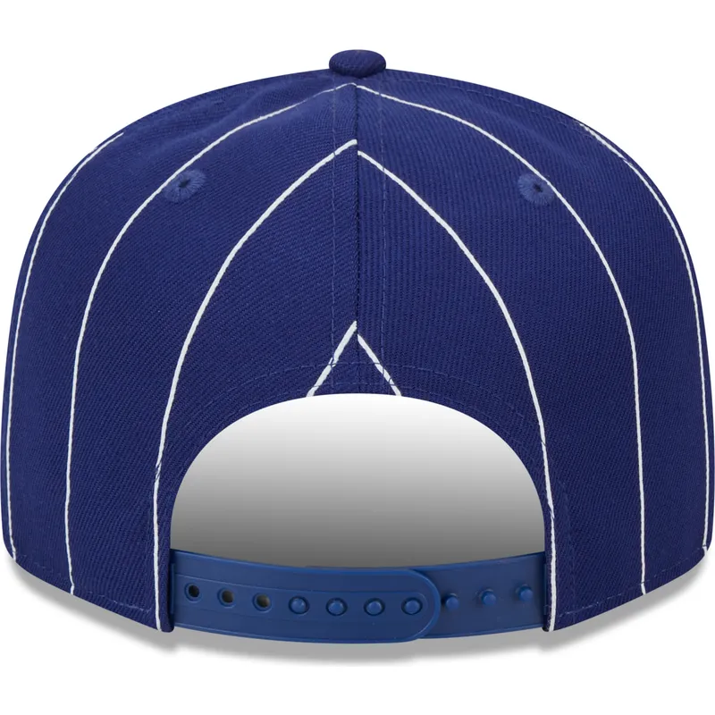 flad-bla-snapback-kasket-9fifty-pinstripe-visor-clip-fra-los-angeles-dodgers-mlb-fra-new-era