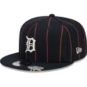 cappello-piatto-blu-marino-snapback-9fifty-pinstripe-visor-clip-di-detroit-tigers-mlb-di-new-era
