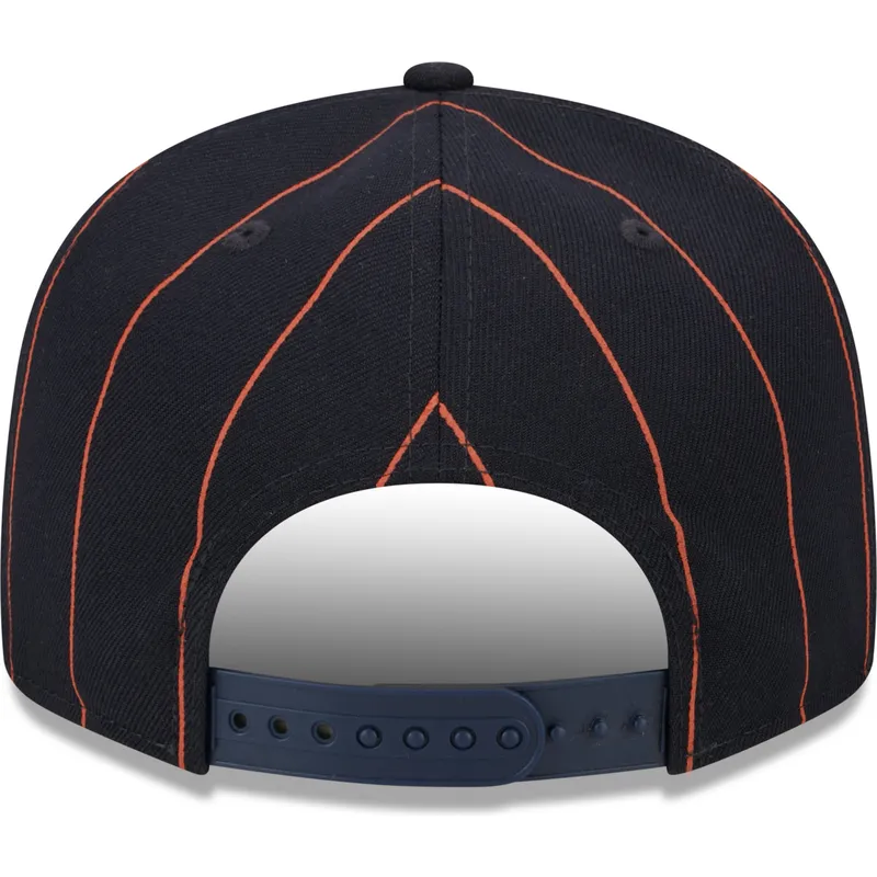 cappello-piatto-blu-marino-snapback-9fifty-pinstripe-visor-clip-di-detroit-tigers-mlb-di-new-era