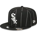 cappelli-piatta-nero-snapback-9fifty-pinstripe-visor-clip-dei-chicago-white-sox-mlb-di-new-era