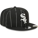 cappelli-piatta-nero-snapback-9fifty-pinstripe-visor-clip-dei-chicago-white-sox-mlb-di-new-era