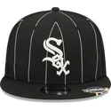 cappelli-piatta-nero-snapback-9fifty-pinstripe-visor-clip-dei-chicago-white-sox-mlb-di-new-era