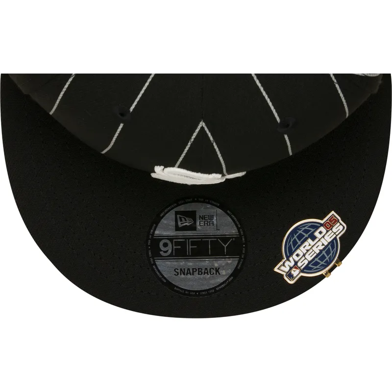 cappelli-piatta-nero-snapback-9fifty-pinstripe-visor-clip-dei-chicago-white-sox-mlb-di-new-era