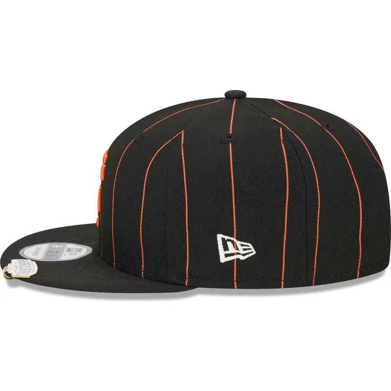 cappello-piatto-nero-snapback-9fifty-pinstripe-visor-clip-di-san-francisco-giants-mlb-di-new-era