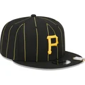 sort-flat-snapback-9fifty-kasket-med-pinstripe-visor-clip-fra-pittsburgh-pirates-mlb-fra-new-era