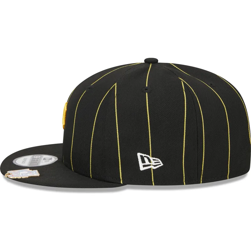 svart-platt-snapback-keps-9fifty-pinstripe-visor-clip-fran-pittsburgh-pirates-mlb-av-new-era