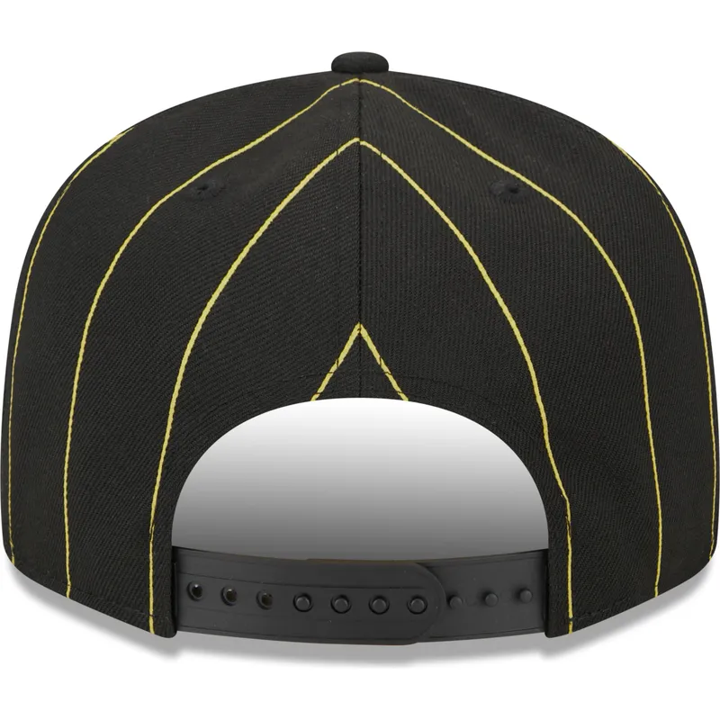 cappello-piatto-nero-snapback-9fifty-pinstripe-visor-clip-di-pittsburgh-pirates-mlb-di-new-era