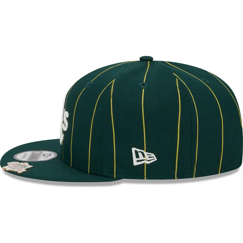 zielona-plaska-czapka-snapback-9fifty-pinstripe-visor-clip-oakland-athletics-mlb-new-era