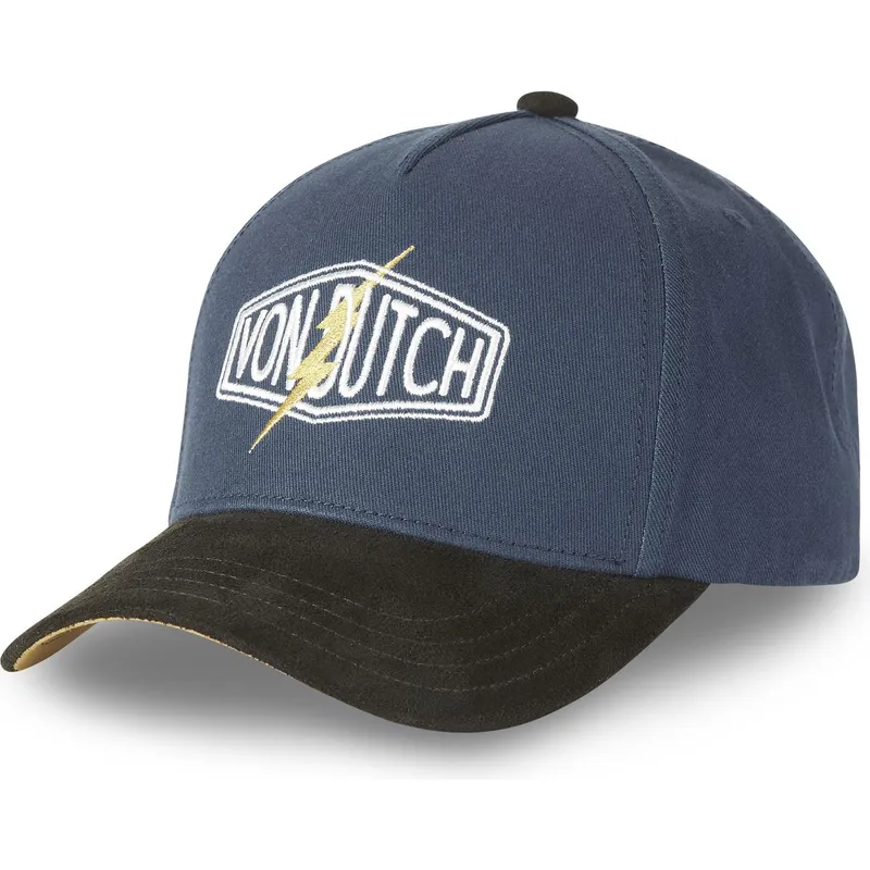 cappellino-curvo-blu-marino-e-nero-regolabile-fla3-di-von-dutch