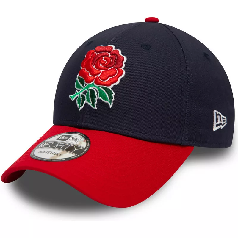 new-era-curved-brim-9forty-core-england-rugby-rfu-navy-blue-and-red-adjustable-cap