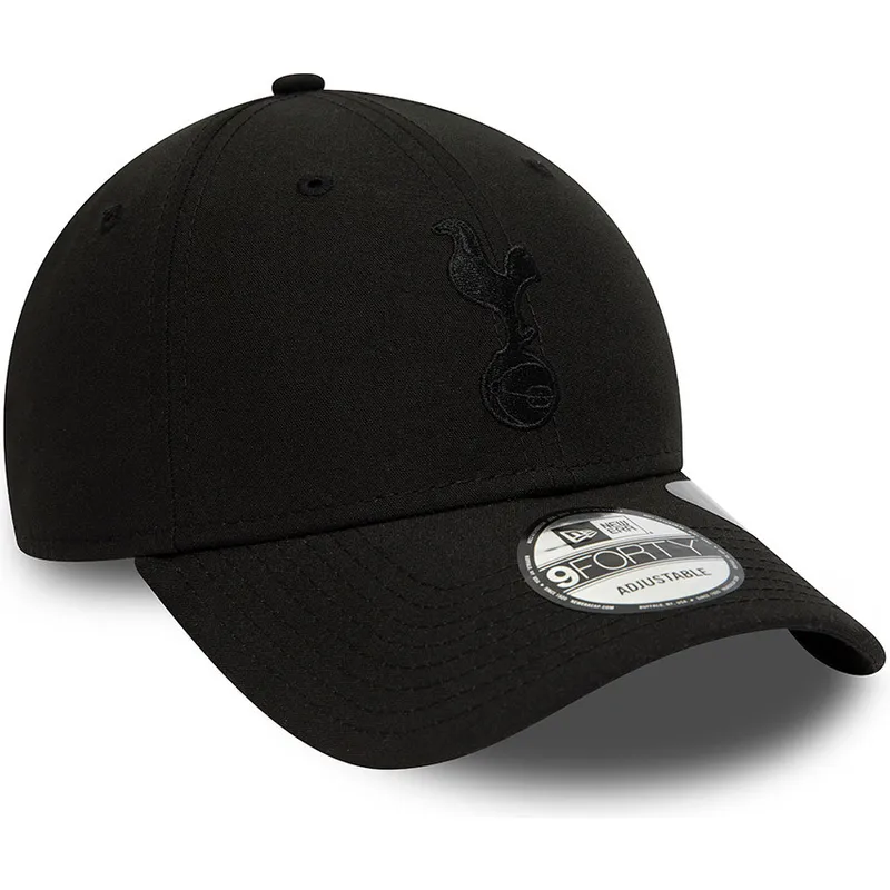 schwarze-verstellbare-curved-cap-mit-schwarzem-logo-9forty-repreve-von-tottenham-hotspur-football-club-premier-league-von-new-er