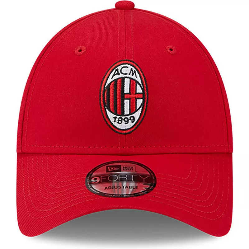 new-era-curved-brim-9forty-core-ac-milan-serie-a-red-adjustable-cap