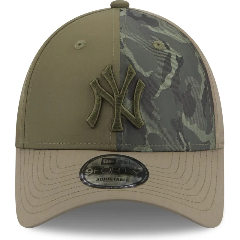 mutzen-gebogen-grun-verstellbares-band-9forty-multi-texture-der-new-york-yankees-mlb-von-new-era
